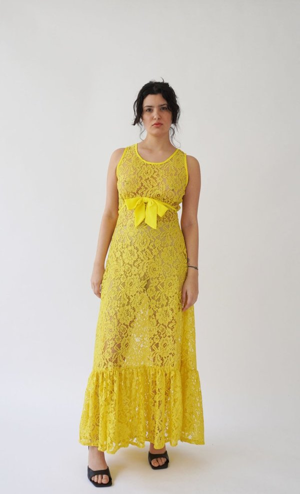 chinese dress ladies MICHAEL KORS Size 4 Yellow Mustard Cotton Blend Lace A-Line Cocktail D –  Sui Generis Designer Consignment main image 0