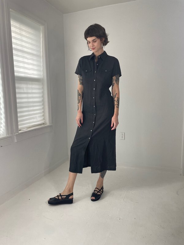 knee length dresses for ladies Lanhtropy Athina Midi Linen Dress main image 1