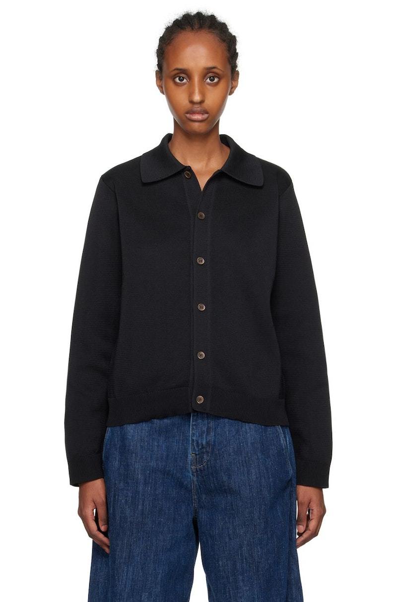 OUR LEGACY EVENING POLO カーディガン 46 Our Legacy Evening Polo Cardigan - Black | Garmentory