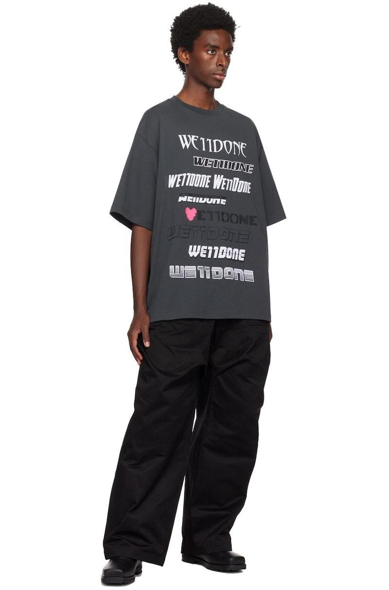 【関税込み】We11done グレー Muddy 4 Sleeves Tシャツ we11done Printed T-Shirt - Gray | Garmentory
