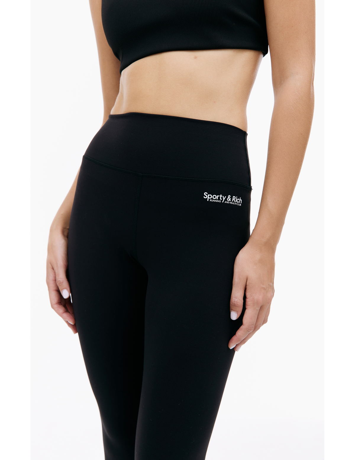 【SPORTY & RICH】 Runner legging SR Runner Legging - Elephant/White – Sporty & Rich