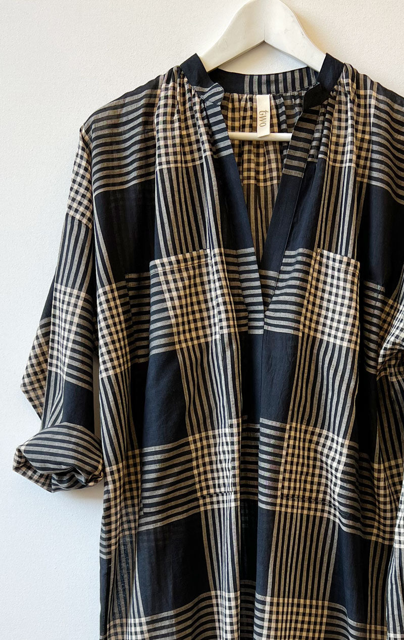 Teal/ White stripe two pocket caftan-last ones!