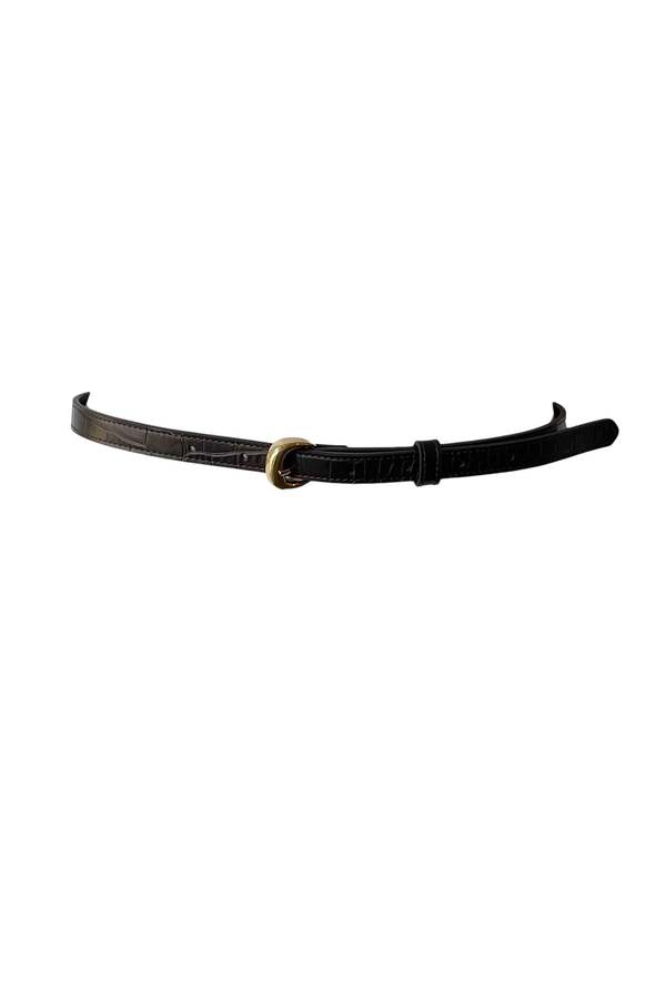 Frame Petit Timeless Buckle Belt Frame Denim Petit Timeless Buckle Belt in Noir main image 3