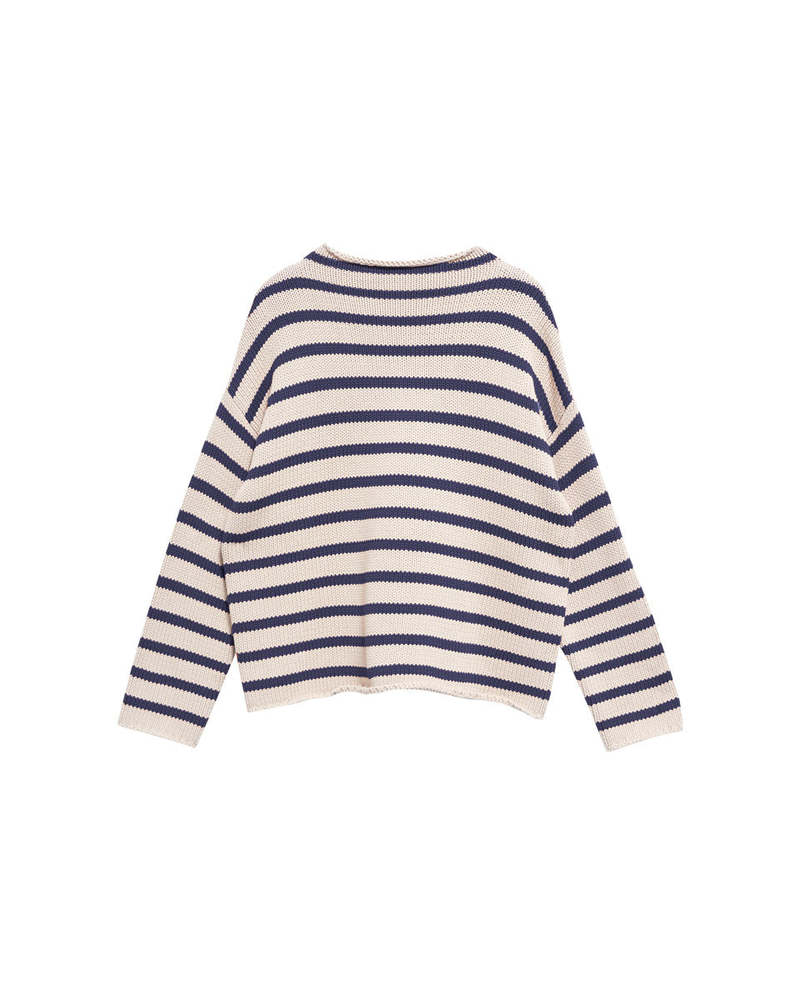 demylee Lamis Stripe Sweater - Natural/Navy Multi | Garmentory 