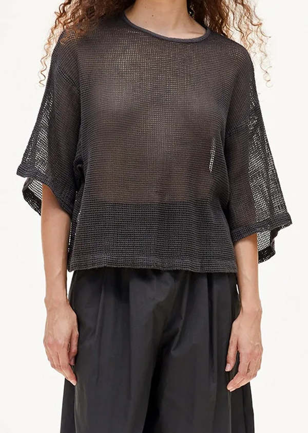 Black Crane Fishnet Top - Shadow | Garmentory