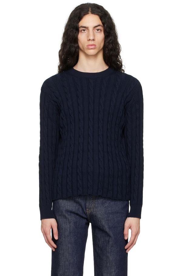 Auralee Big Sweater - Navy | Garmentory