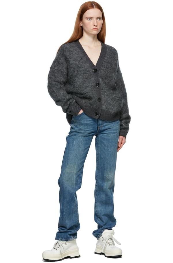 Acne Studios Grey Rives Mohair Cardigan | Garmentory