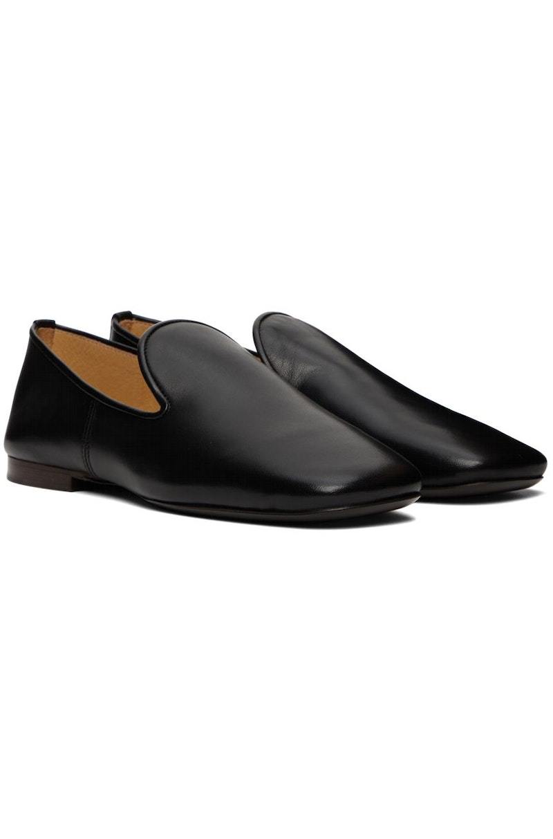 Lemaire Soft Loafer LEMAIRE Piped Leather Loafers In Black