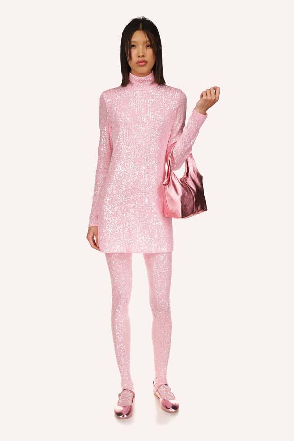 slim fit dress slacks Diamond Two Piece Set Turtleneck Long Mini Dress – DXY STUDIOS main image 1