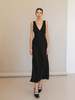 Sophie Rue Linen V Back Midi Dress - Black - Thumbnail 4
