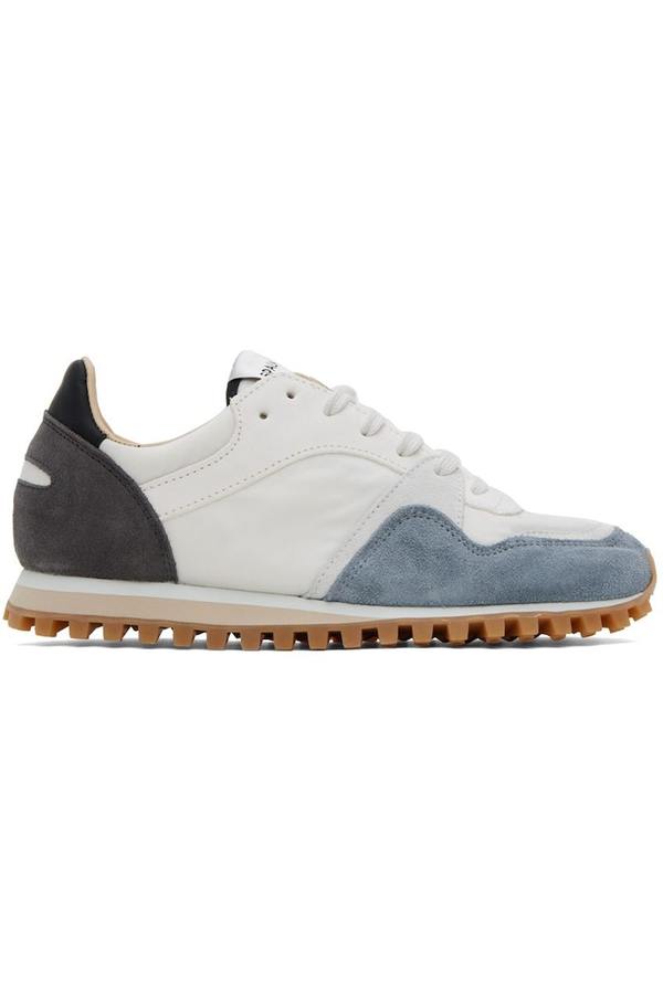 靴 SPALWART MARATHON TRAIL LOW PIGEON BLUE Spalwart White & Gray Marathon Trail Low Sneakers - Pigeon Blue
