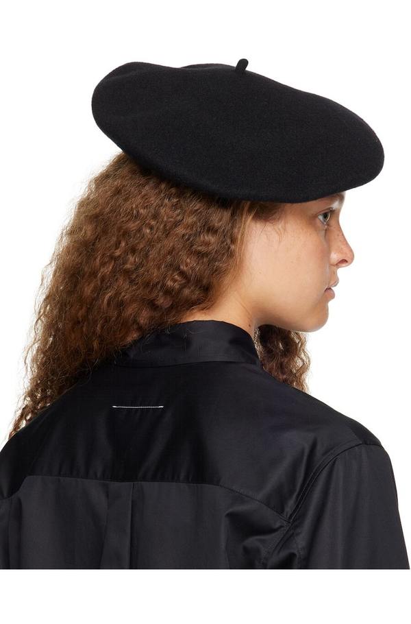 Maison Margiela Wool Beret - Black | Garmentory