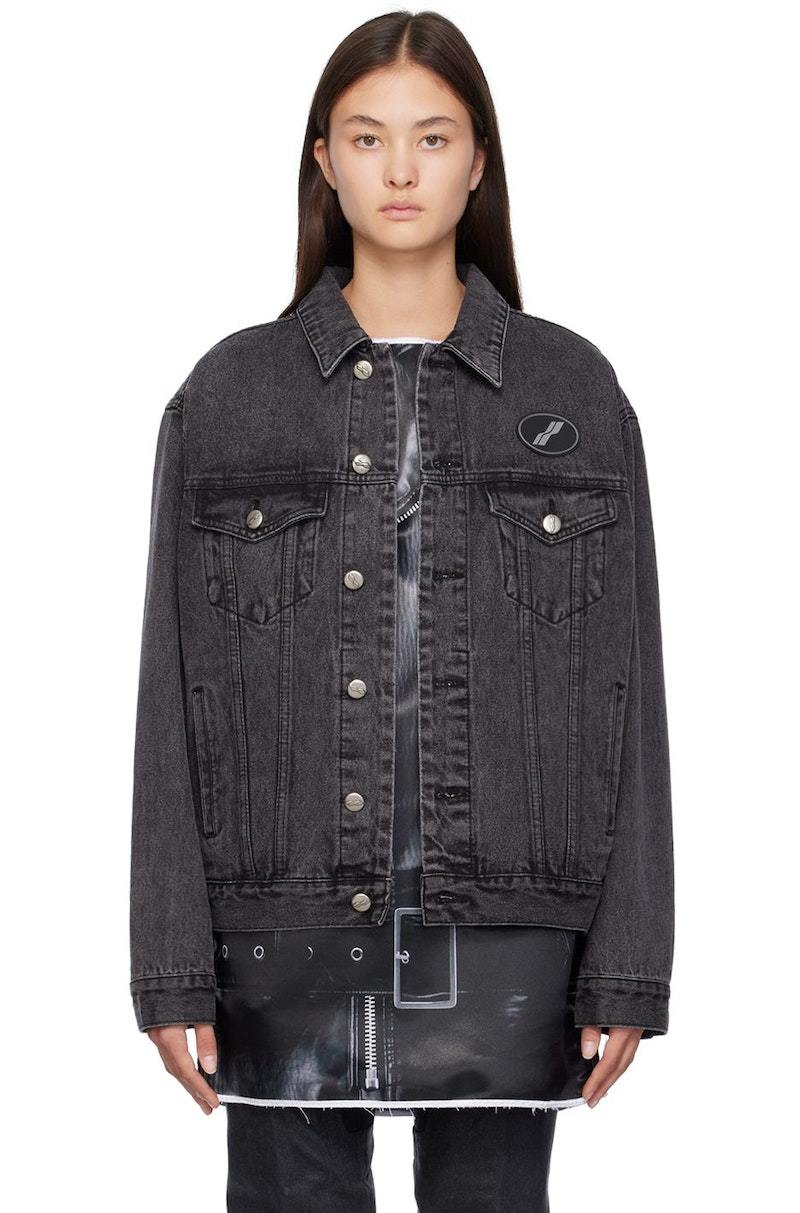 we11done Faded Denim Jacket - Black | Garmentory
