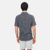 Blue&Cream Pool Terry Short Sleeve Buttondown - Midnight Heather - Thumbnail 3