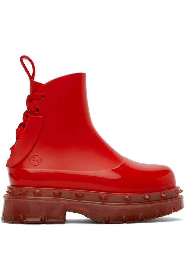 UNDERCOVER Melissa Edition Spikes Boots - Red | Garmentory