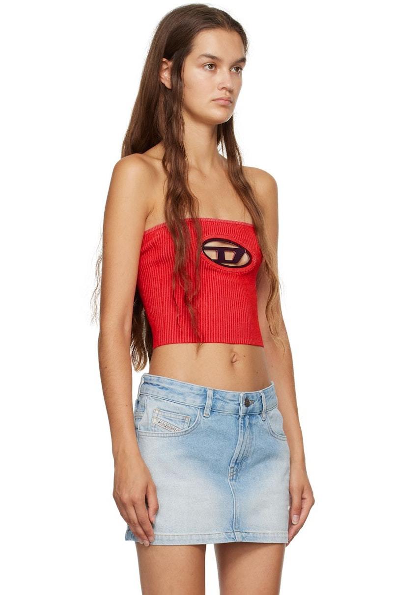 ★DIESEL★ M Clarksville Knit Top Red A130190DLAX42A A130190 DIESEL Red M-Clarksville-A Tube Top - Red | Garmentory