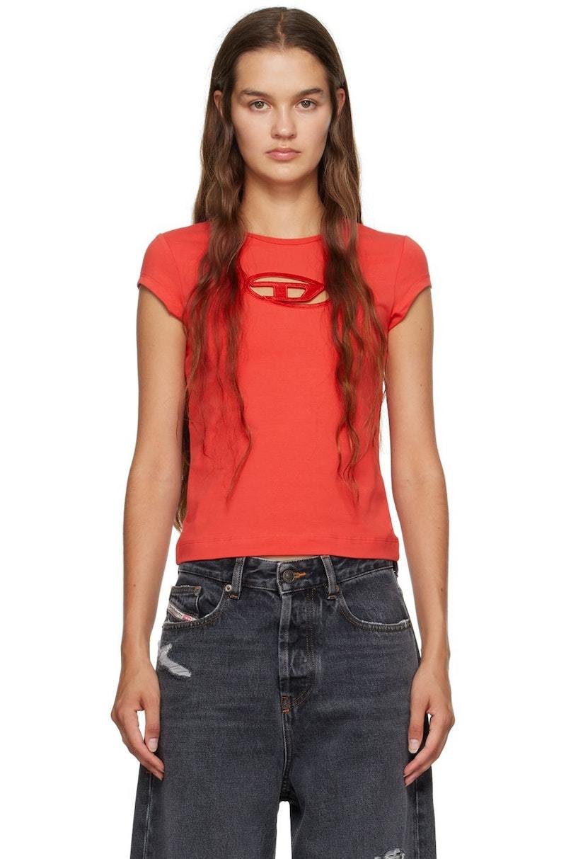 【DIESEL】 red cotton t-shirt （関税送料込） Heavy Cotton Adult T-Shirt | Staton-Corporate-and-Casual