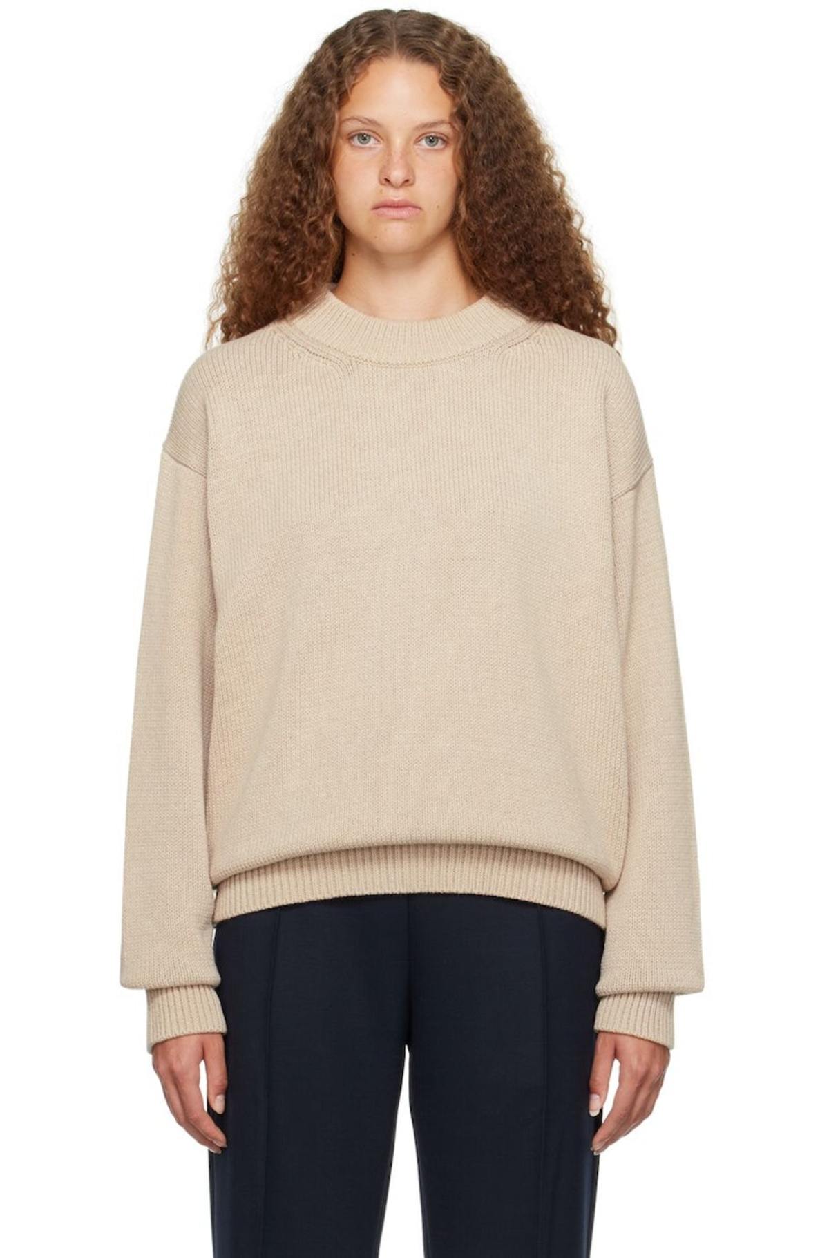 Studio Nicholson Beige Senjo Sweater - Oatmeal | Garmentory
