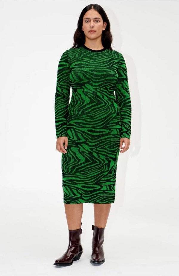 Stine Goya Chiara Dress - Black/Green Comb | Garmentory
