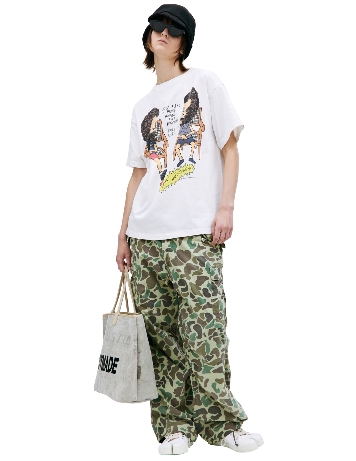 Saint Michael X A Bathing Ape Printed T-shirt | Garmentory