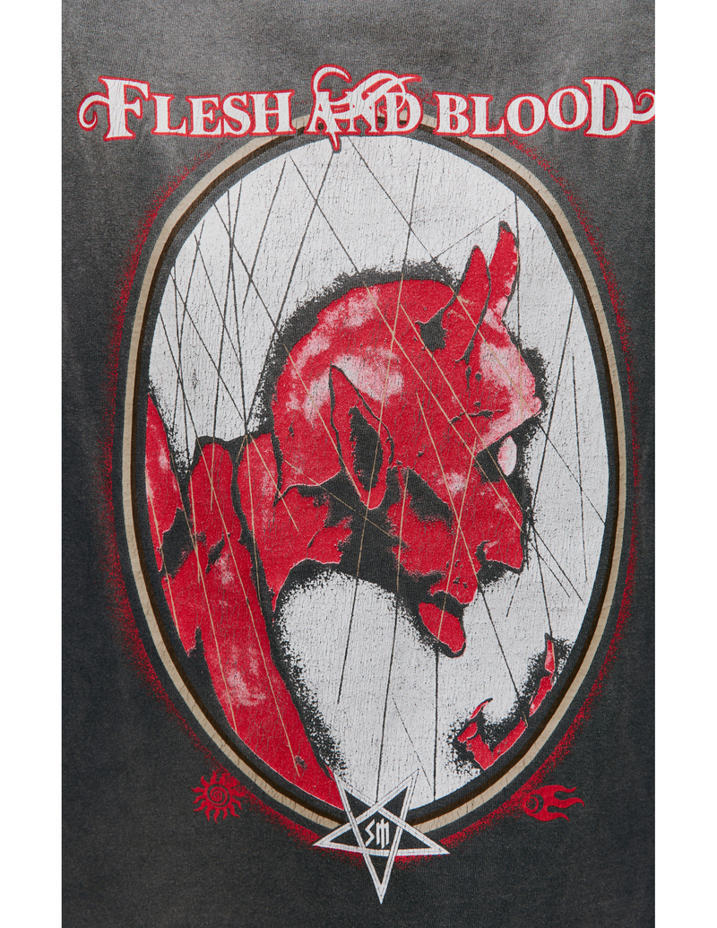 Saint Michael Flesh and Blood Printed T-shirt - Black | Garmentory
