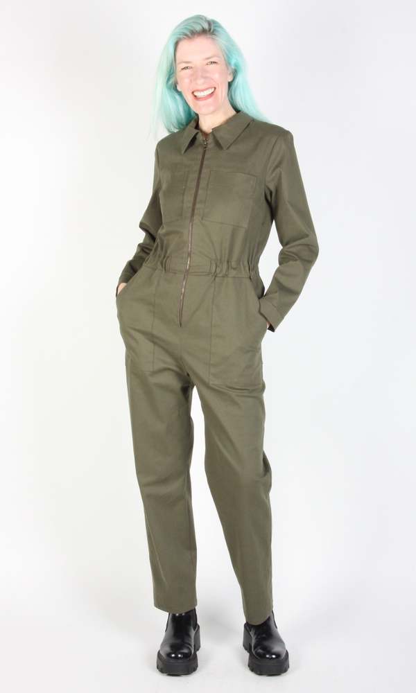 Birds of North America Rain Crow Jumpsuit - Artichoke