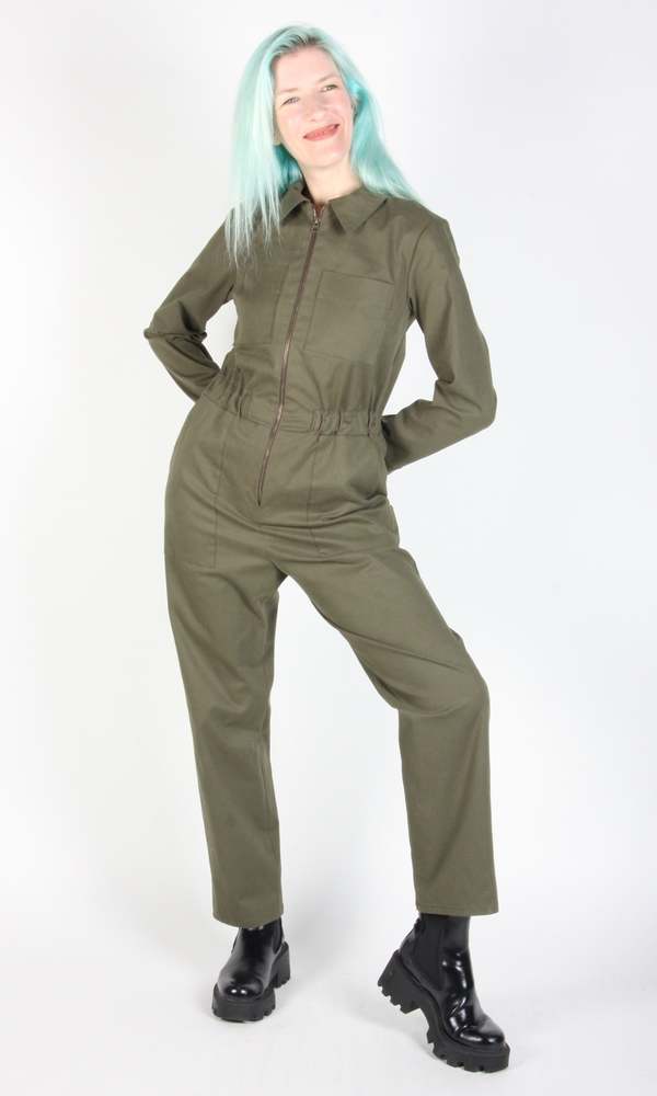 Birds of North America Rain Crow Jumpsuit - Artichoke