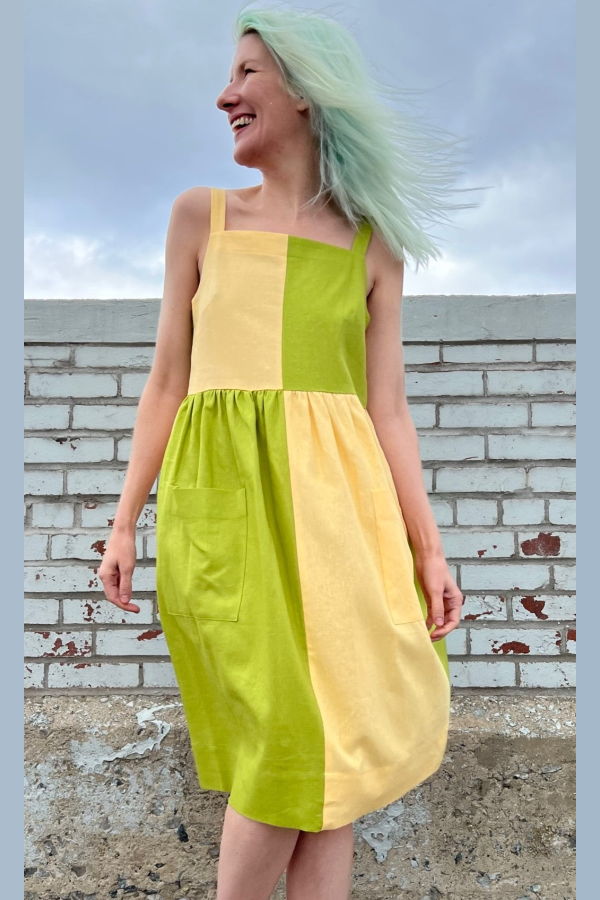 Birds of North America Timber Doodle Dress - Lemon/Lime