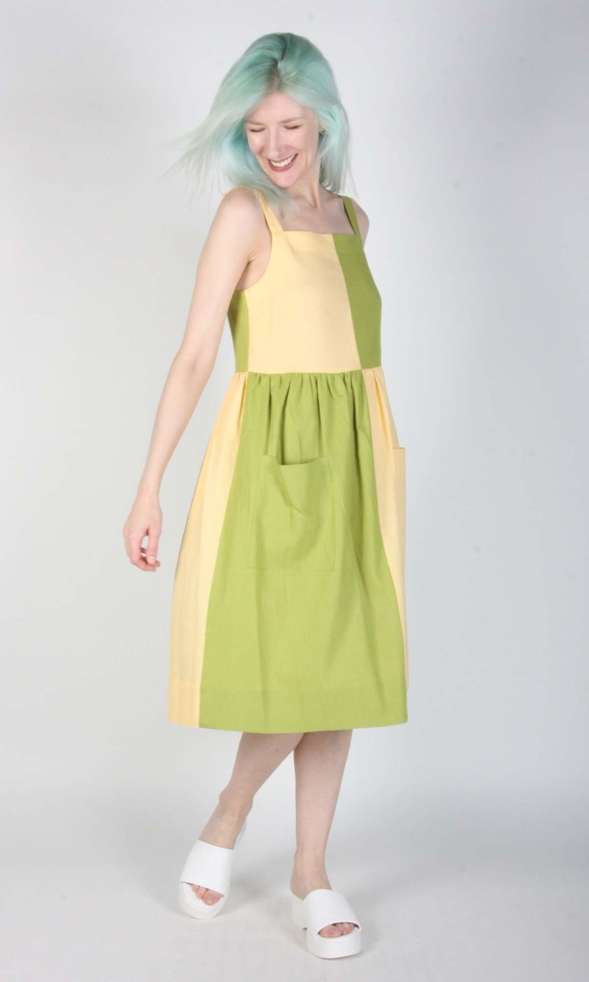 Birds of North America Timber Doodle Dress - Lemon/Lime - Image 2 of 6