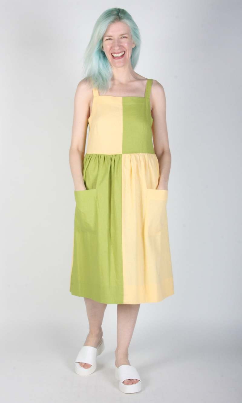 Birds of North America Timber Doodle Dress - Lemon/Lime