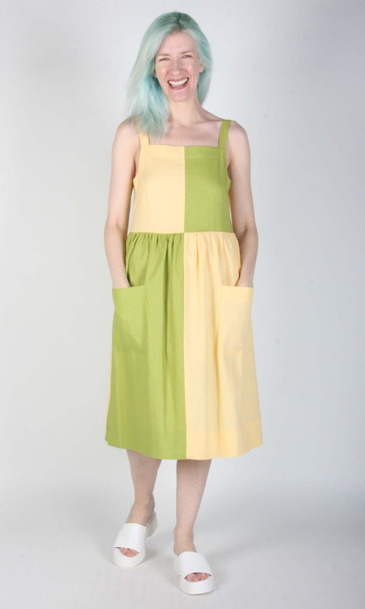 Birds of North America Timber Doodle Dress - Lemon/Lime - Image 3 of 6