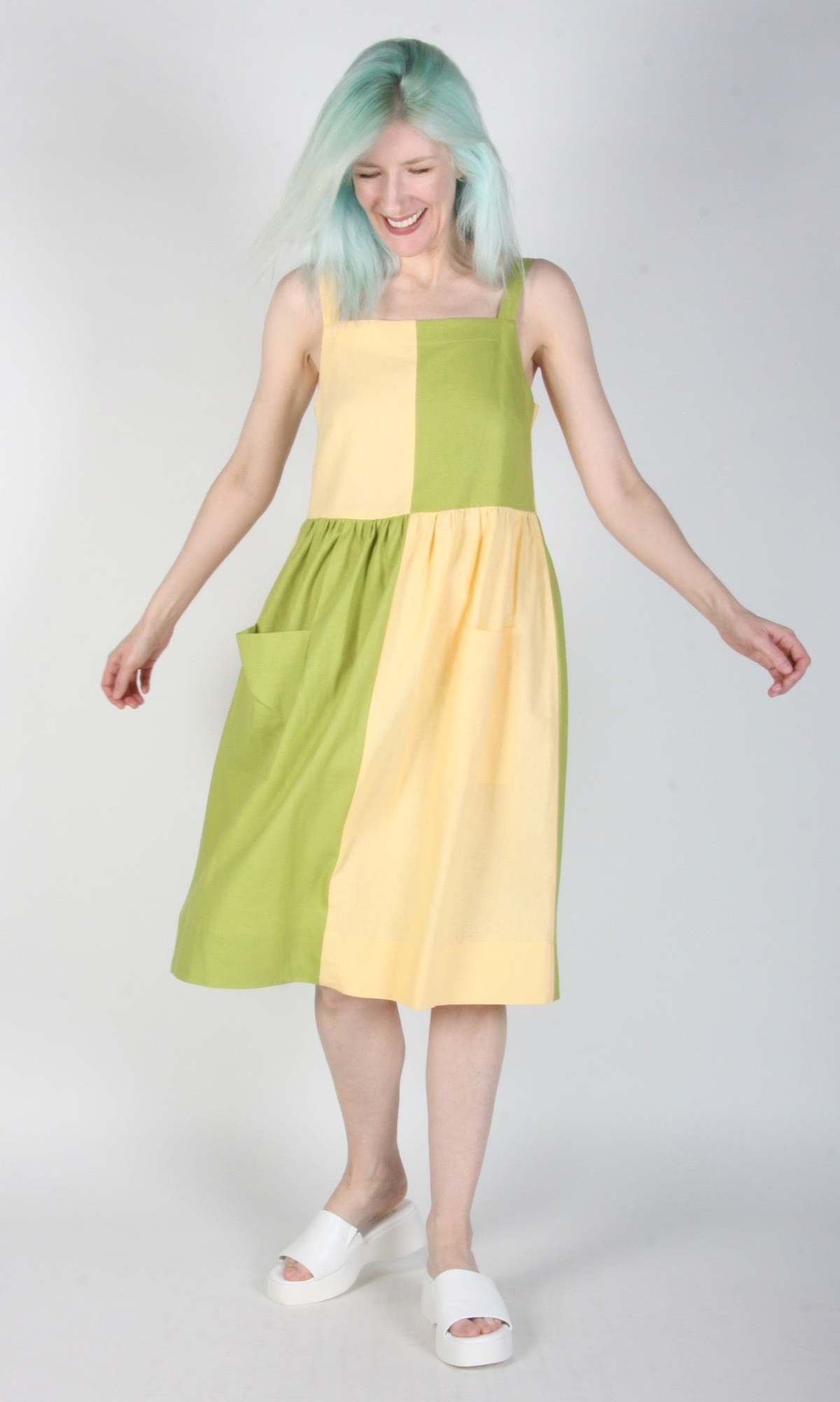 Birds of North America Timber Doodle Dress - Lemon/Lime - Image 4 of 6