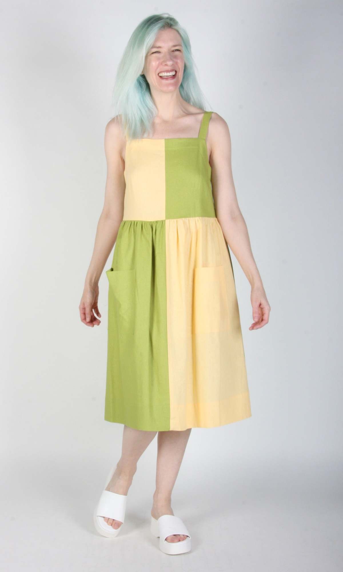 Birds of North America Timber Doodle Dress - Lemon/Lime - Image 5 of 6