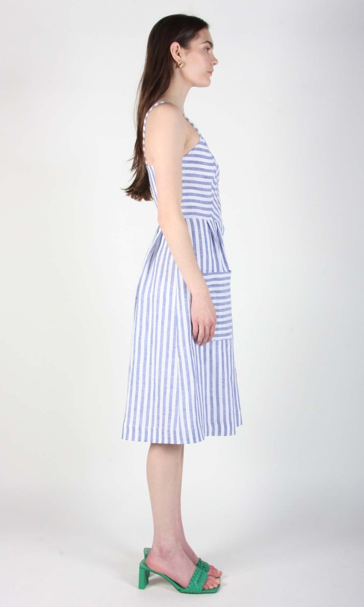 Birds of North America Vesper Sparrow Dress - Royal Stripe - Image 8 of 9