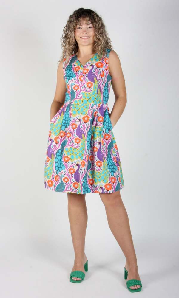 Birds of North America Wood Snipe Dress - Peacocks