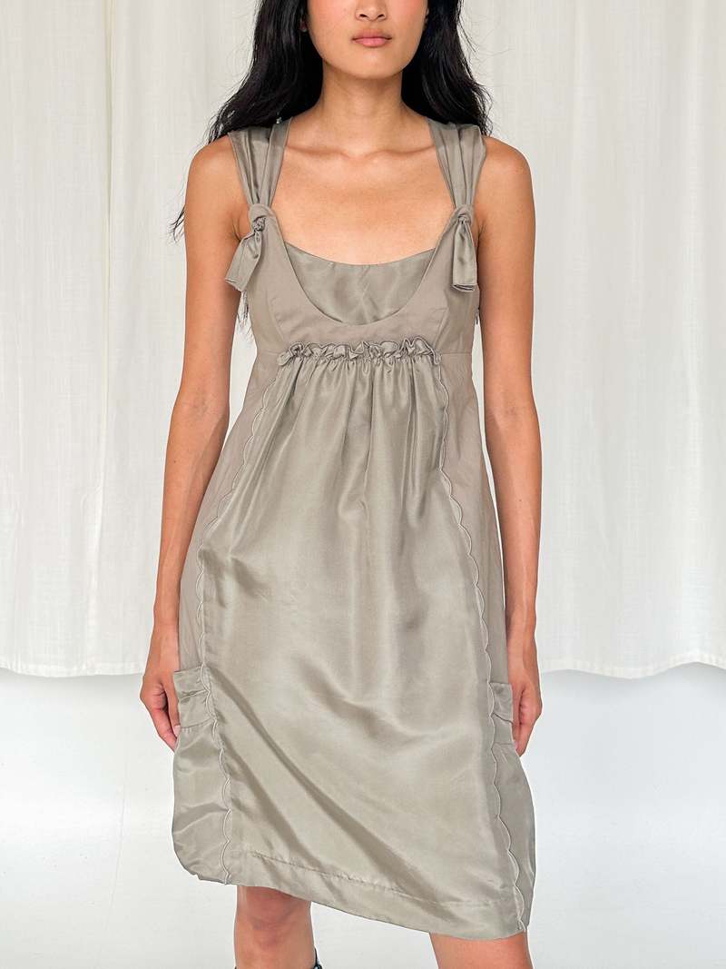 alberta ferretti silver dress Sequined bustier dress