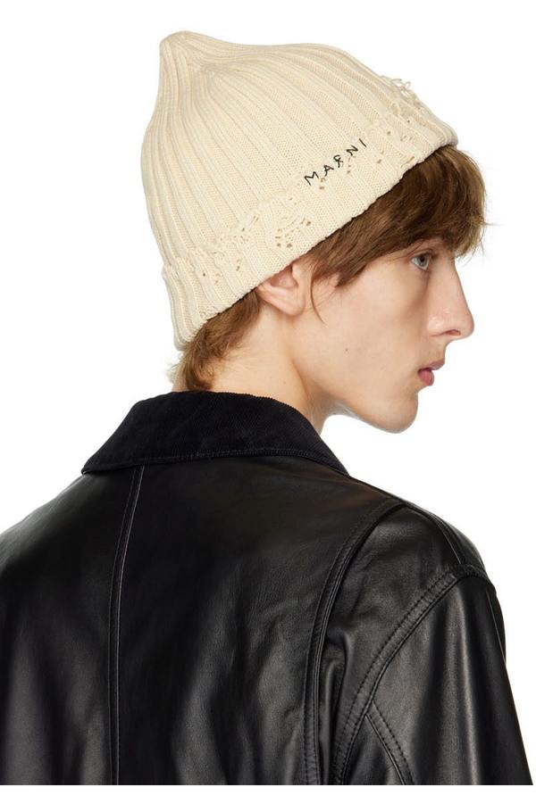 Marni Distressed Beanie - Beige | Garmentory display picture 3