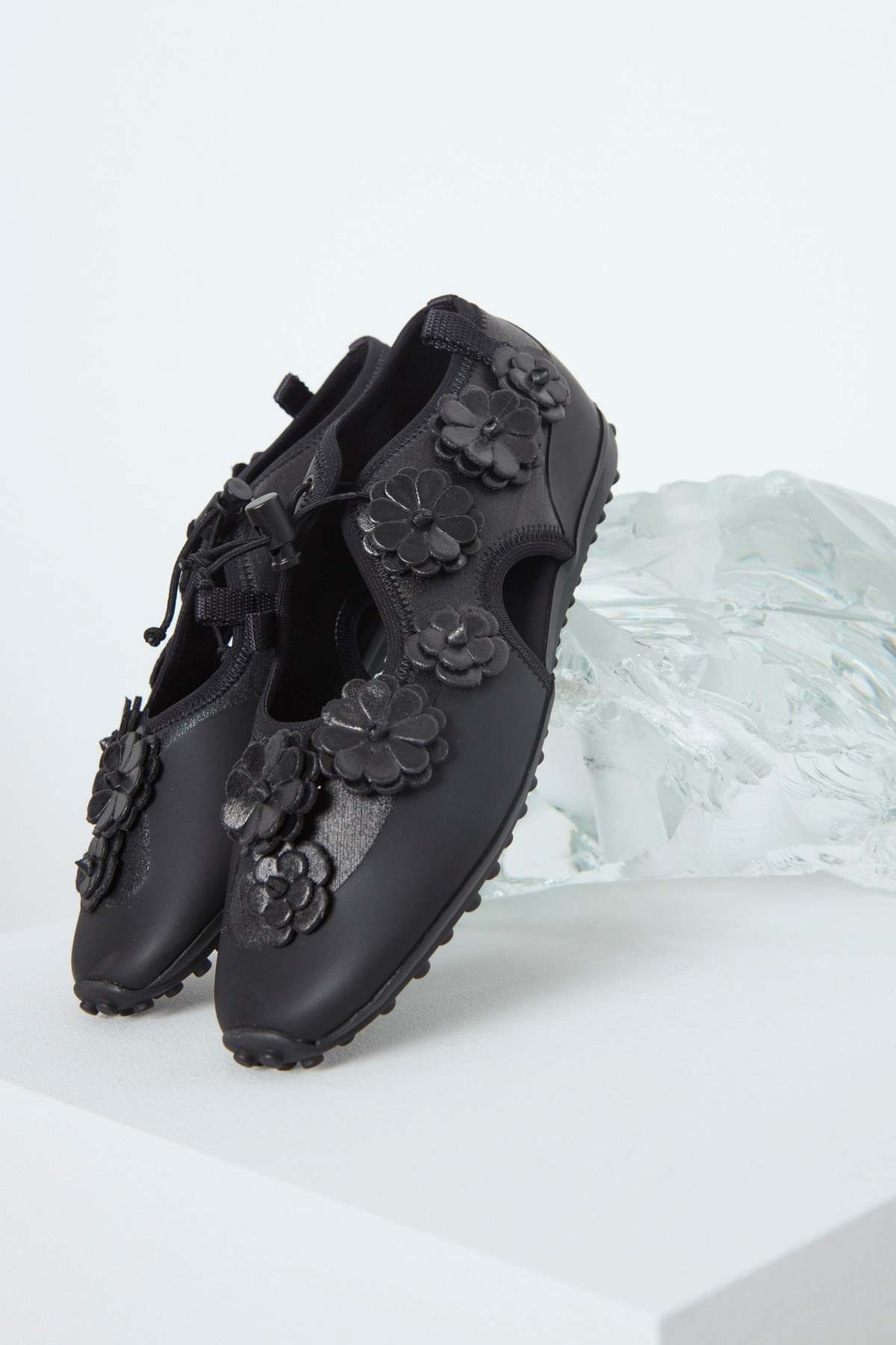 Cecilie Bahnsen SHAY OPEN FLAT NEOPRENE APPLIQU - BLACK | Garmentory