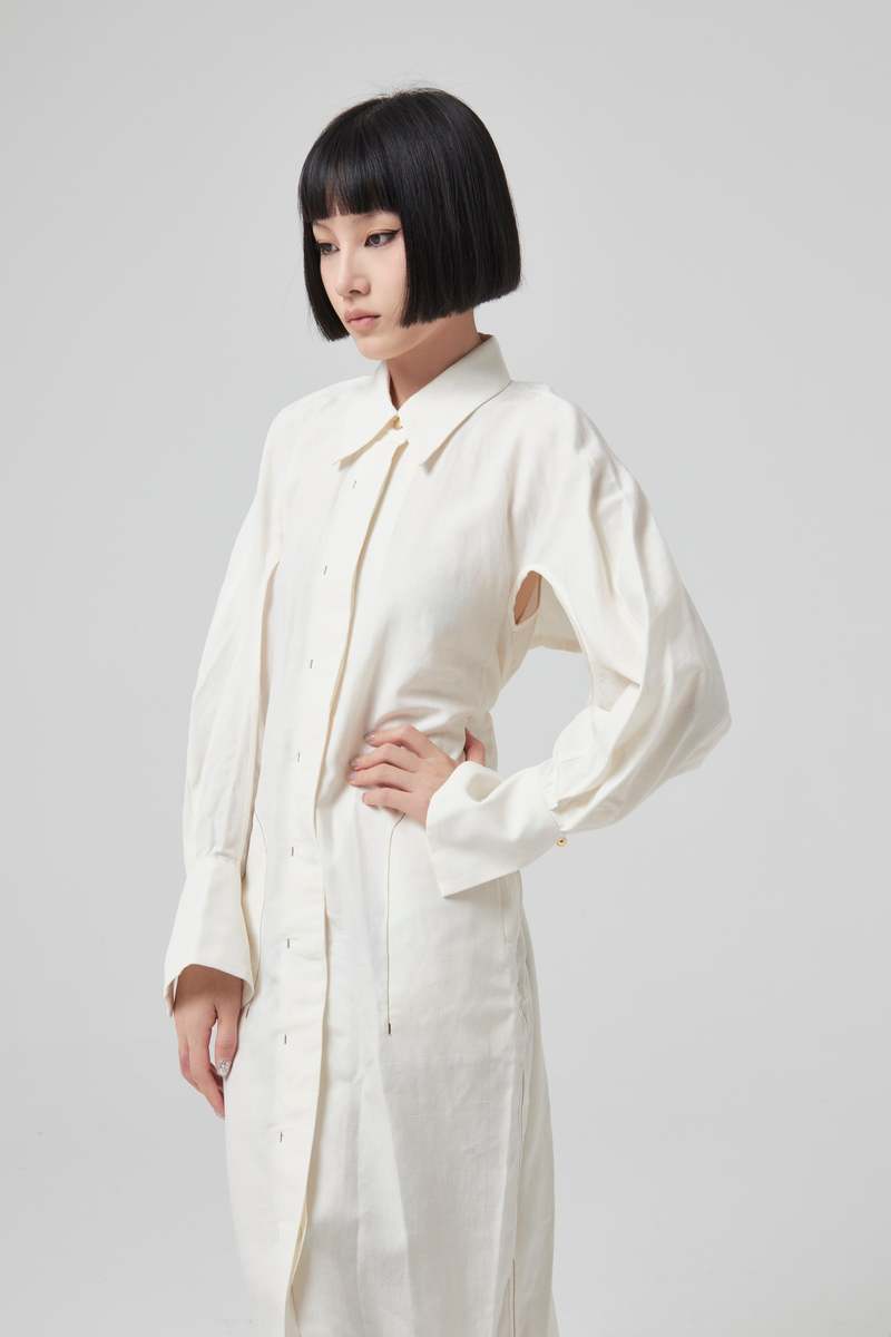 MAME KUROGOUCHI VISCOSE HEMP SHIRTDRESS | Garmentory 