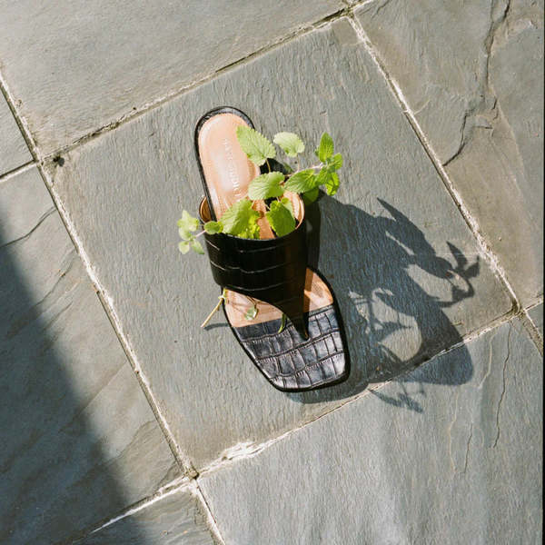 Mari Giudicelli Copa Sandal - Croco Black | Garmentory