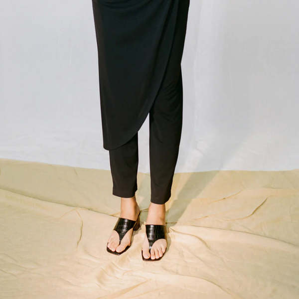 Mari Giudicelli Copa Sandal - Croco Black | Garmentory