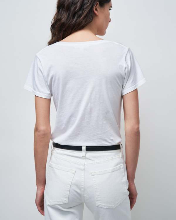 Nili Lotan Carol V-Neck Tee Shirt - White