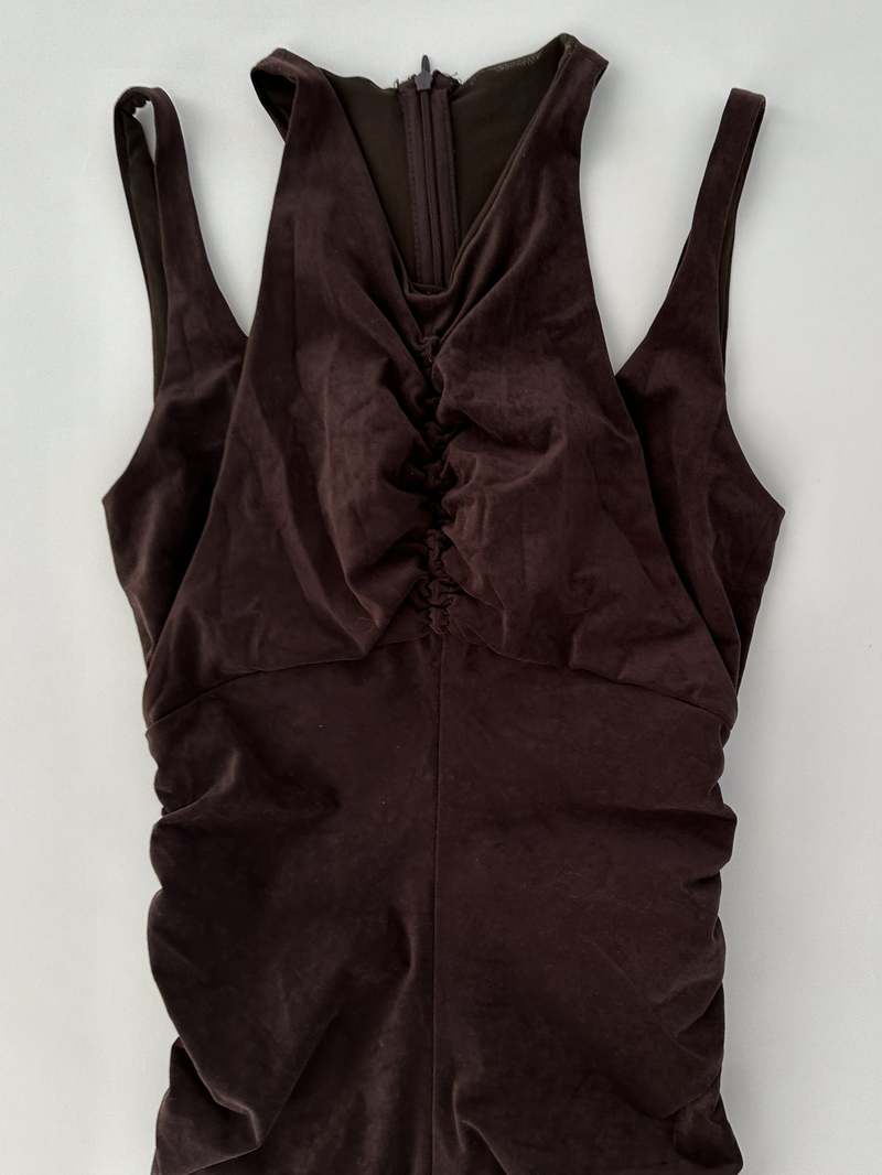 Pinko Scrunch Dress - Brown | Garmentory Pinko Scrunch Dress - Brown | Garmentory