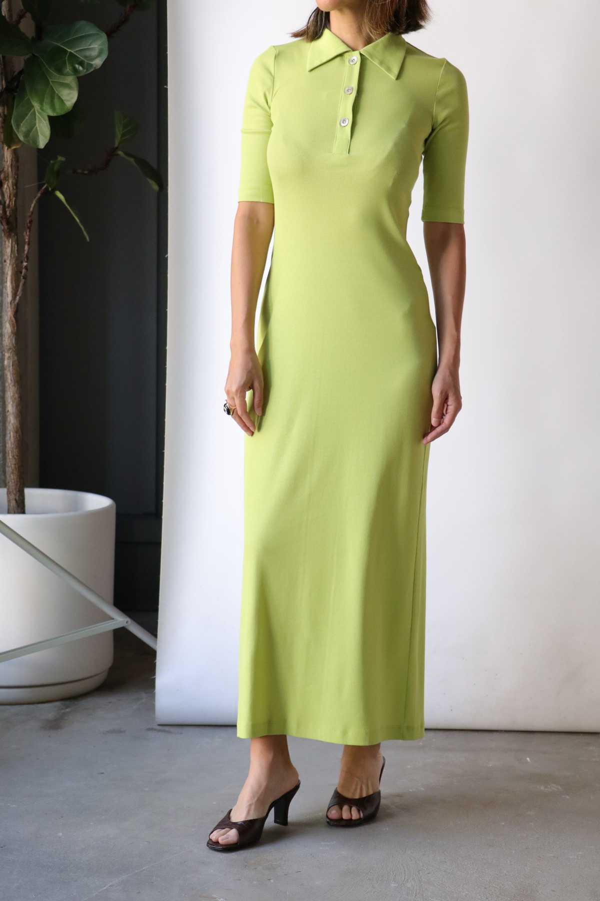 Rosetta Getty Polo Shirt Dress - Apple Green