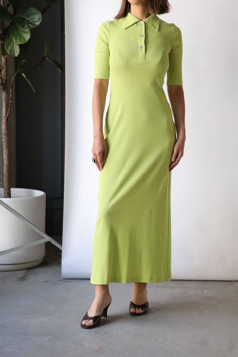 Rosetta Getty Polo Shirt Dress - Apple Green