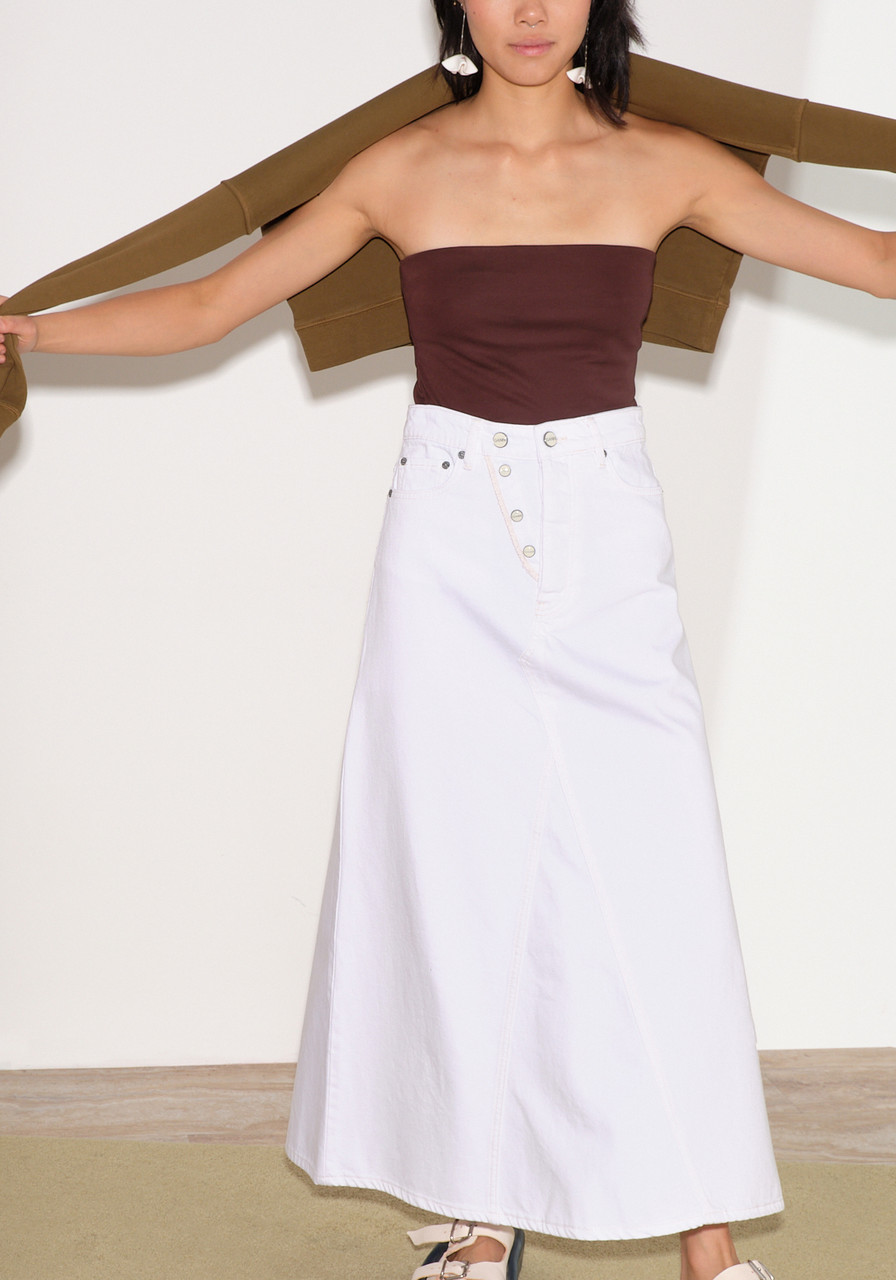 white christmas dresses Ganni LIGHT PINK OVERDYED HEAVY DENIM MINI DRESS  Shop at the Mix