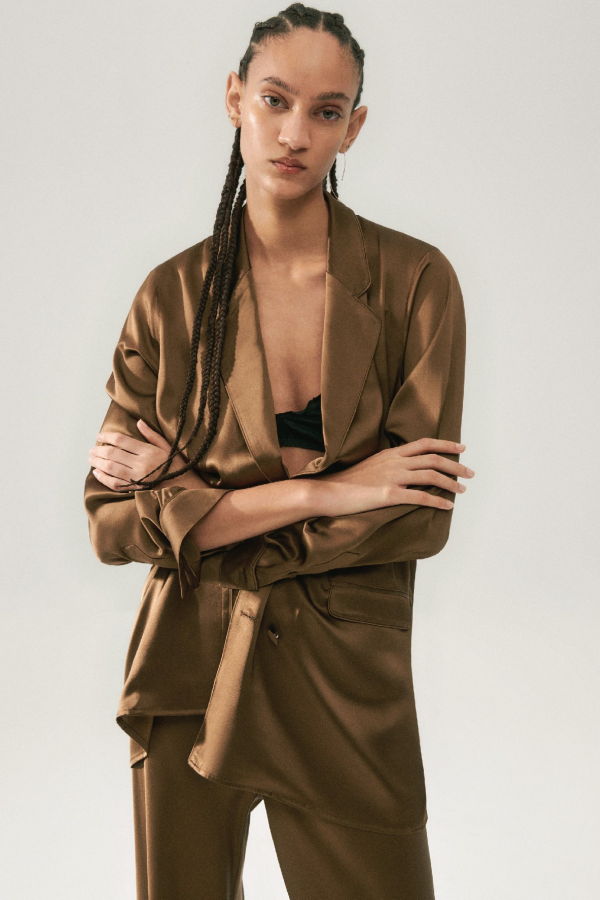 Silk Laundry RELAXED BLAZER - DARK EARTH