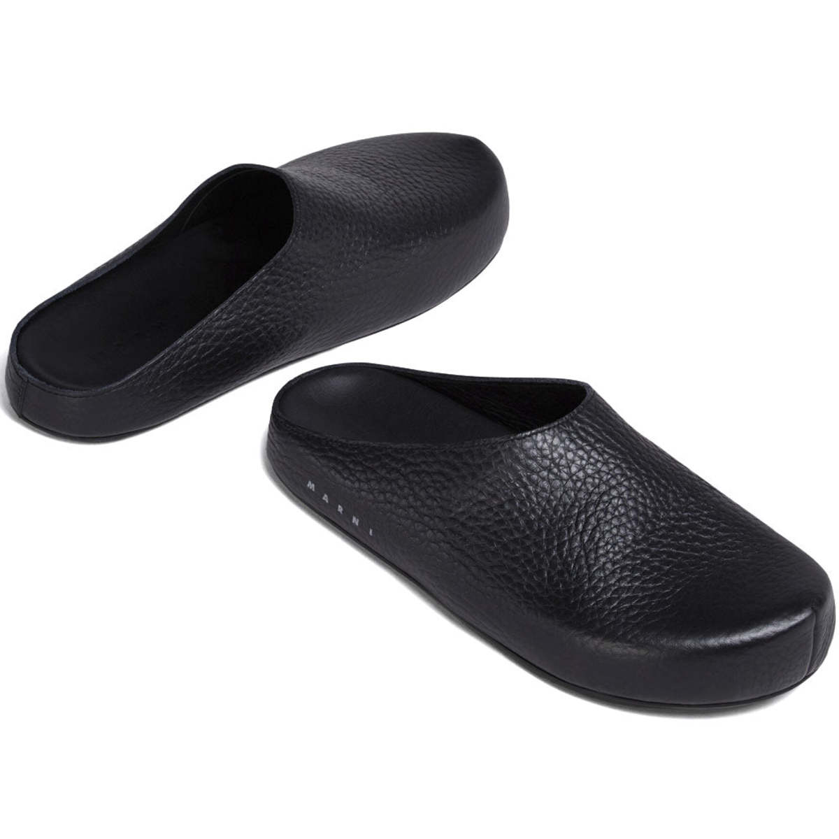 Marni Leather Fussbett Sabot - Black | Garmentory