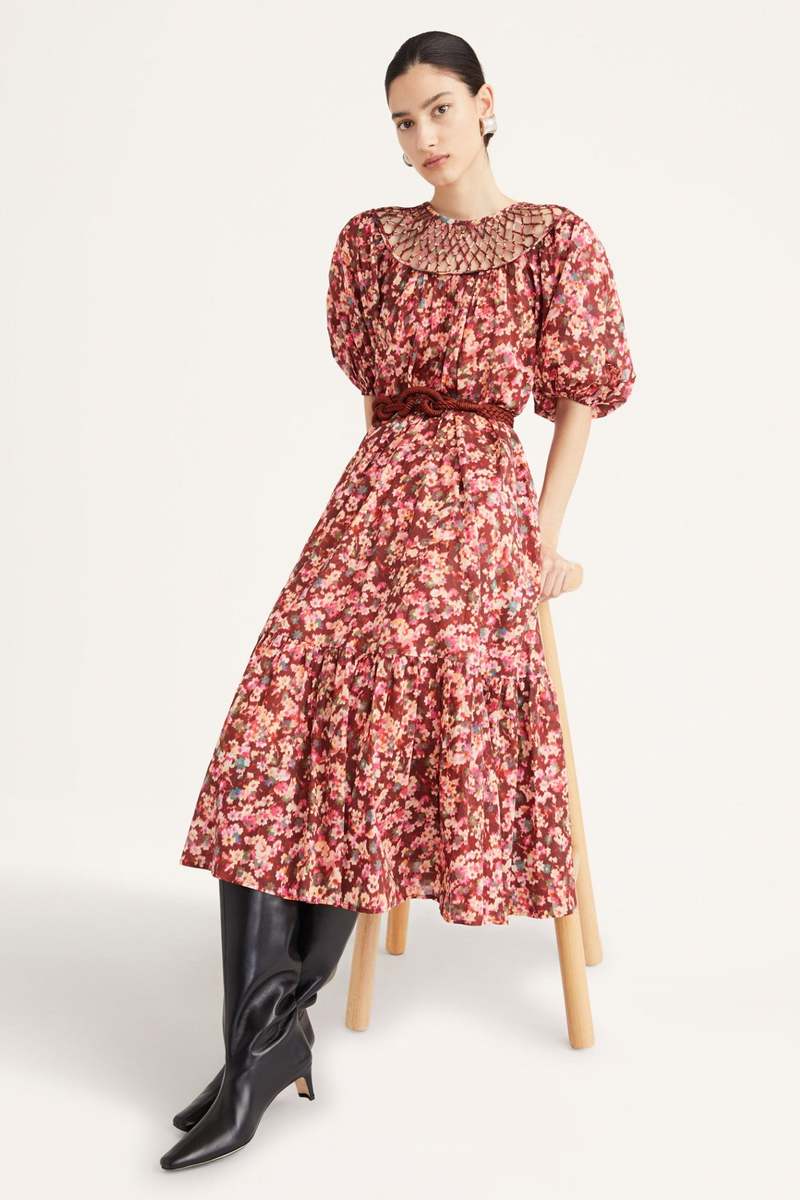 Merlette Andersson Print Woven Dress - Terracotta Floral