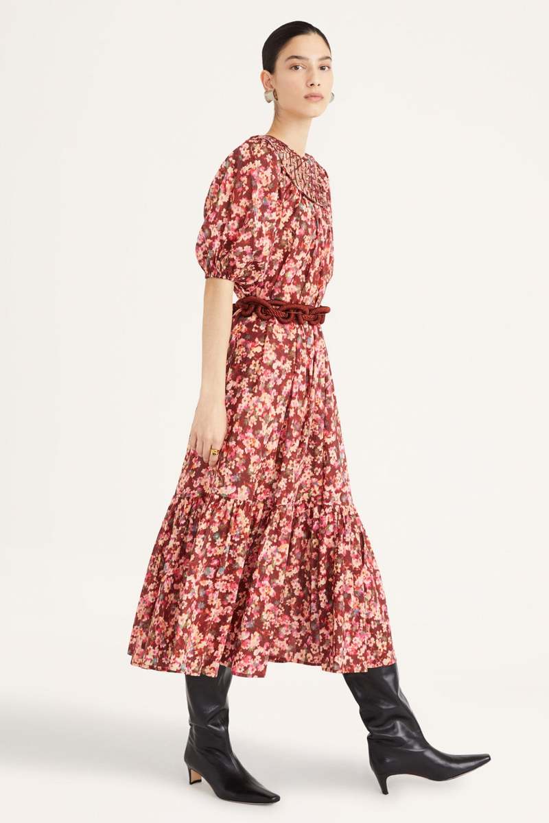 Merlette Andersson Print Woven Dress - Terracotta Floral